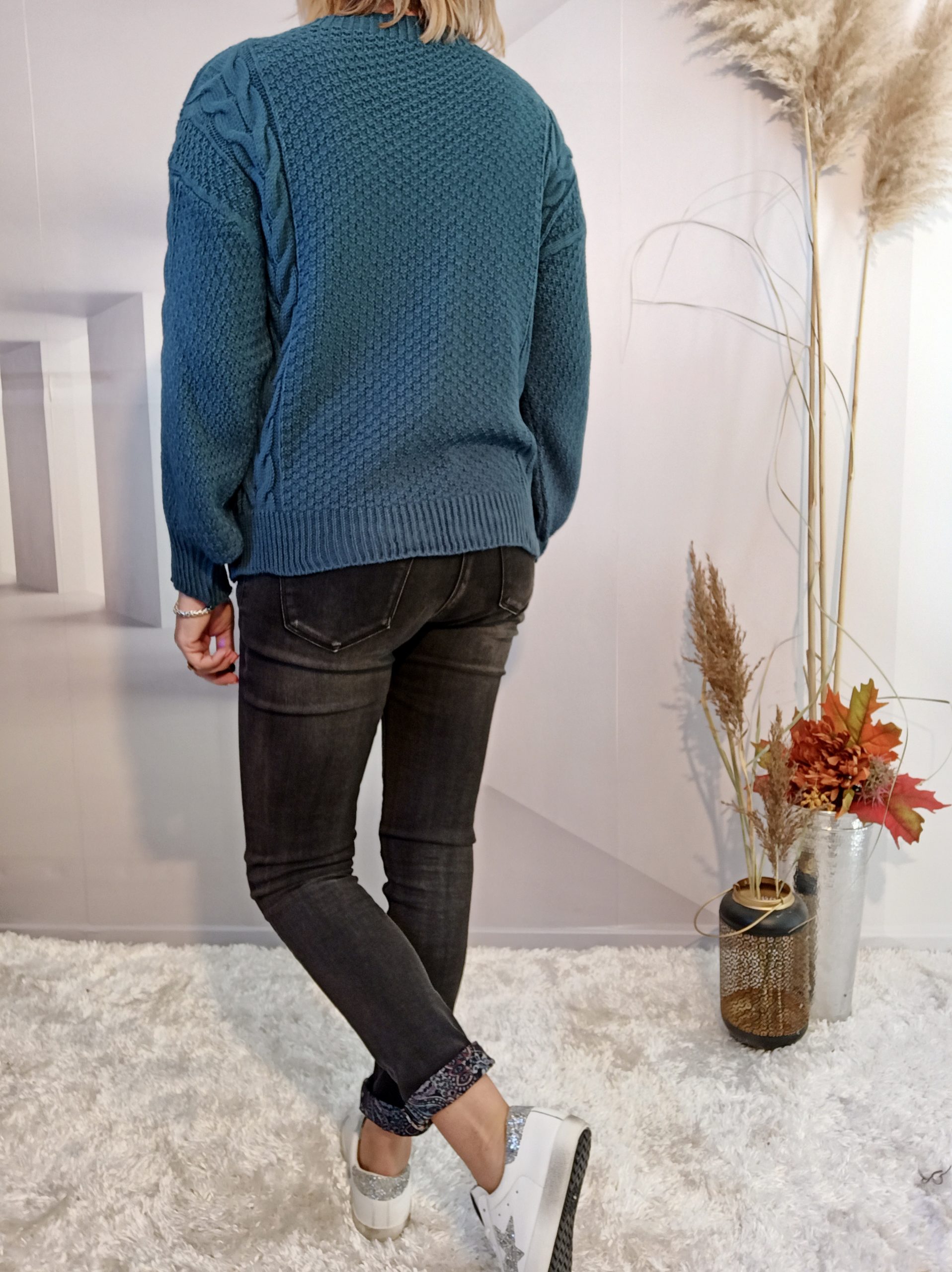 Pull Torsades Bleu Canard – Image 3