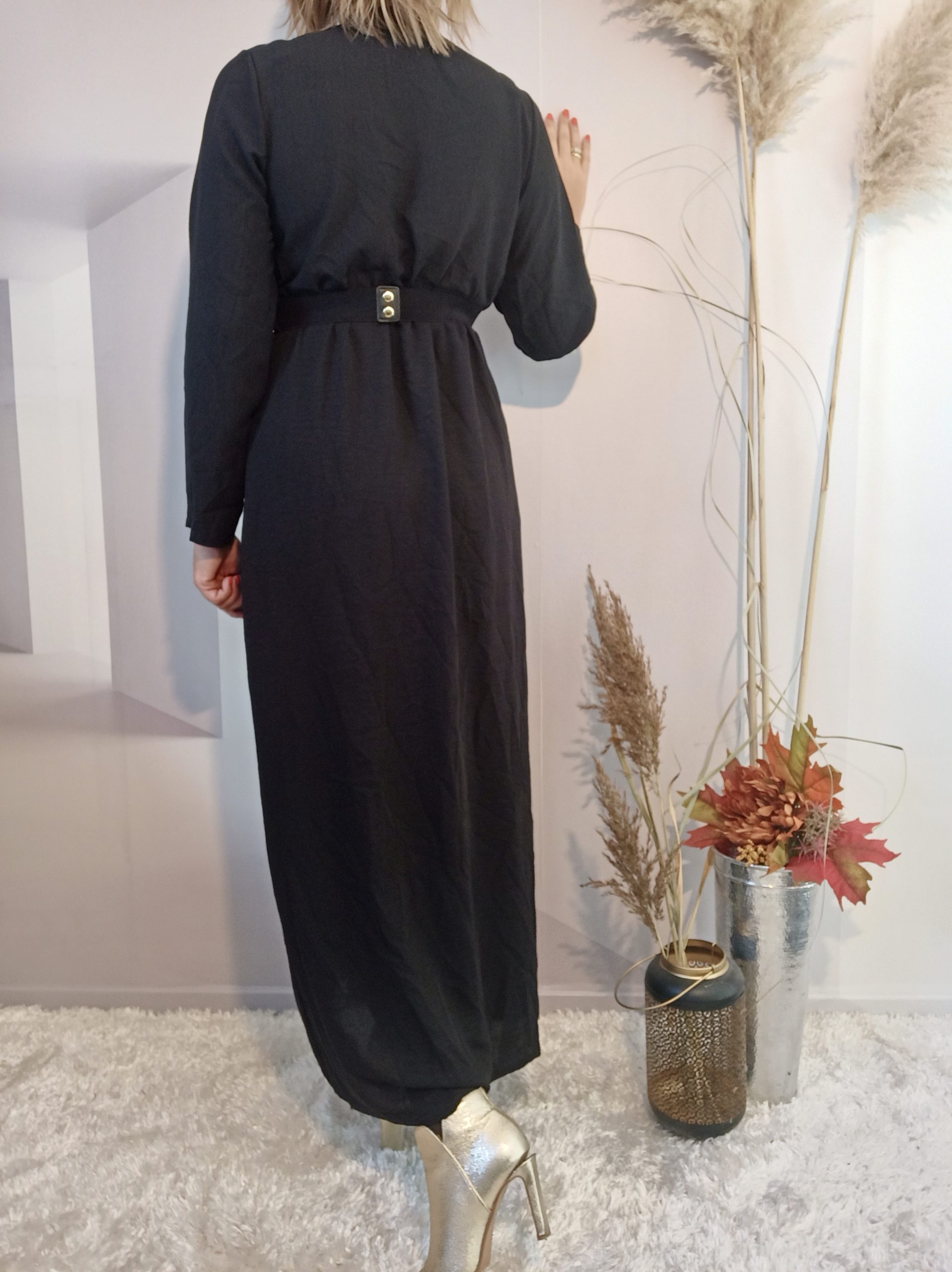 Robe Longue Ceinture Noir – Image 3
