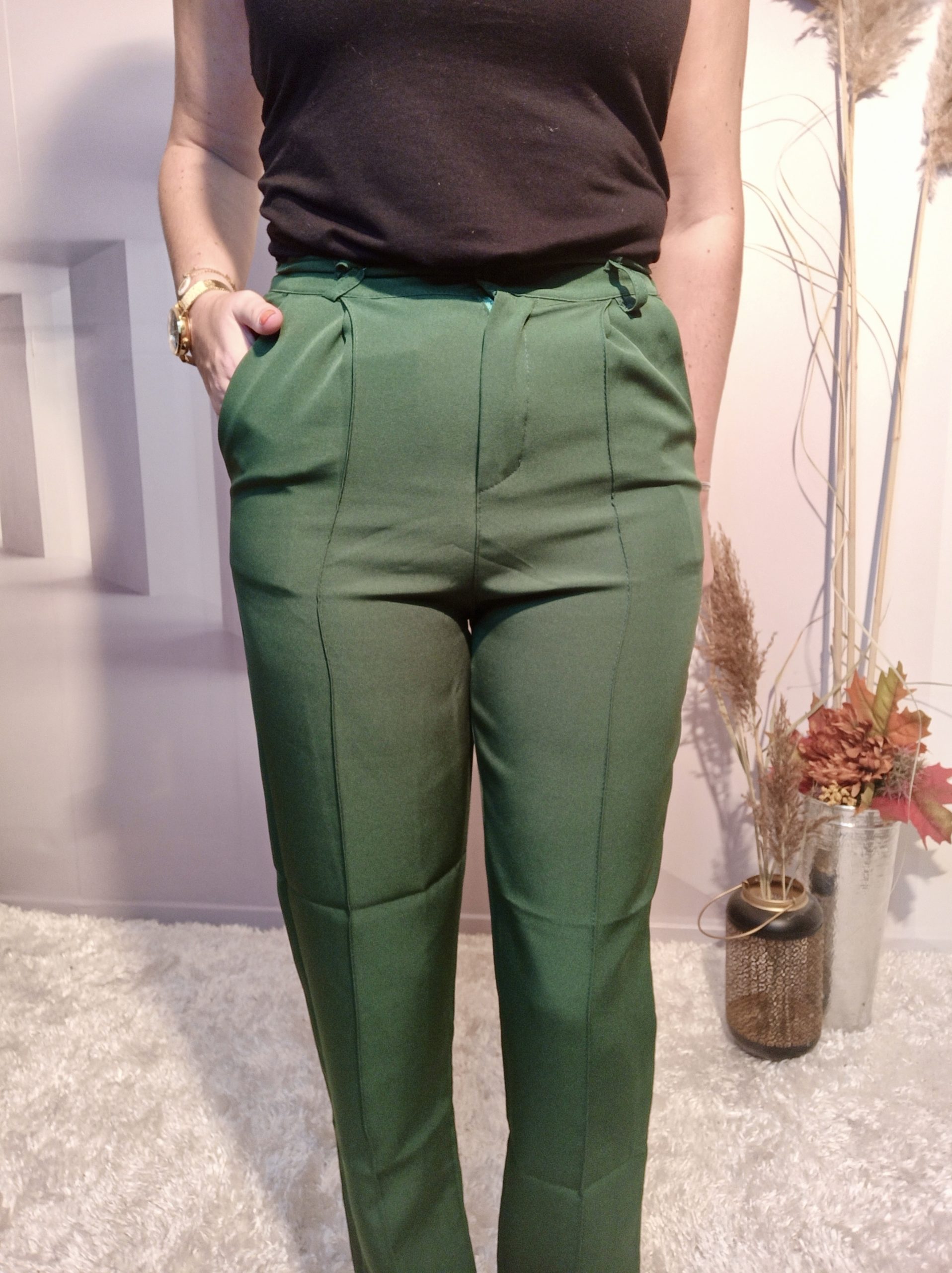 Pantalon Taille Haute Vert Sapin – Image 5