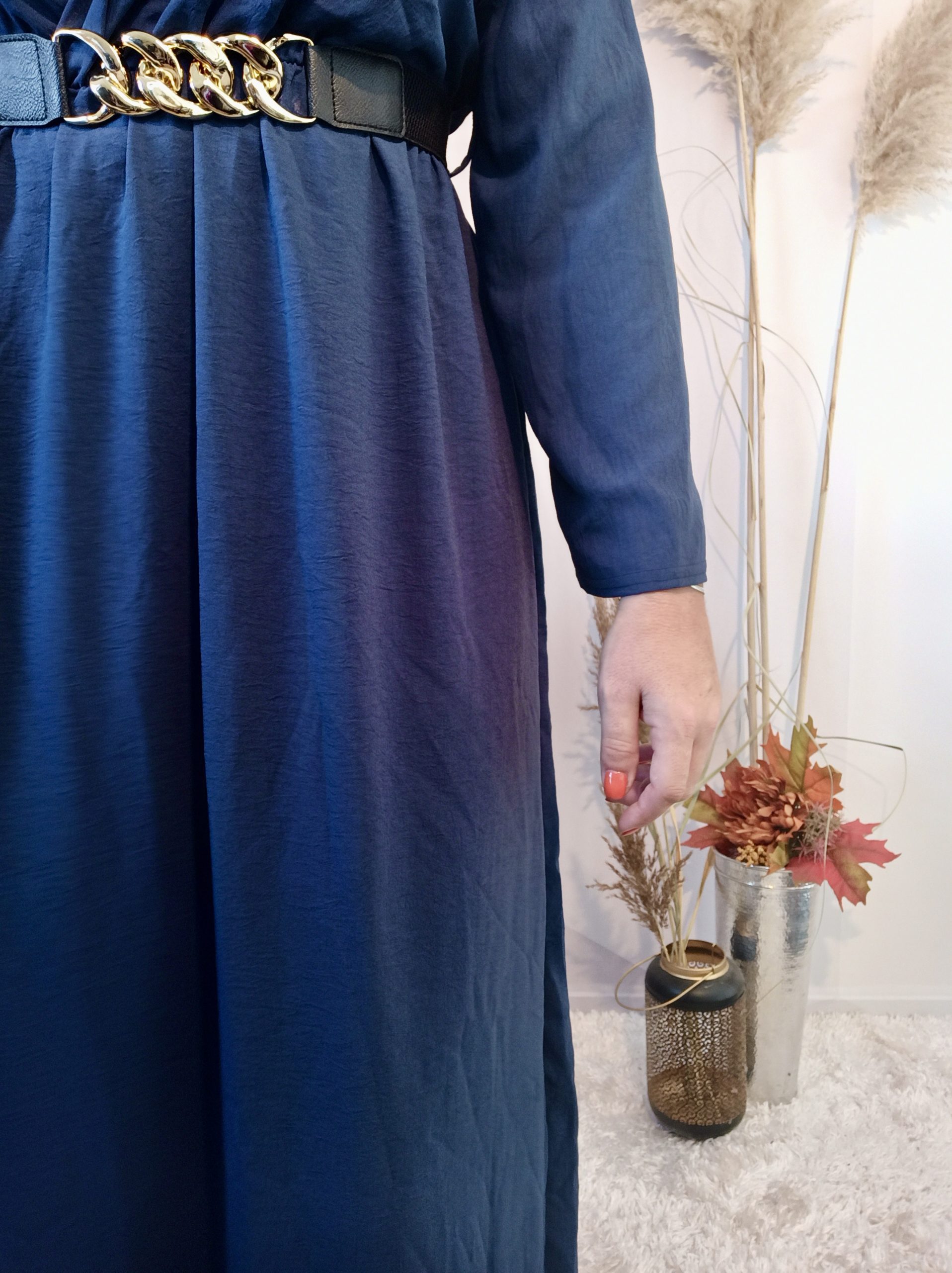 Robe Longue Ceinture Marine – Image 4