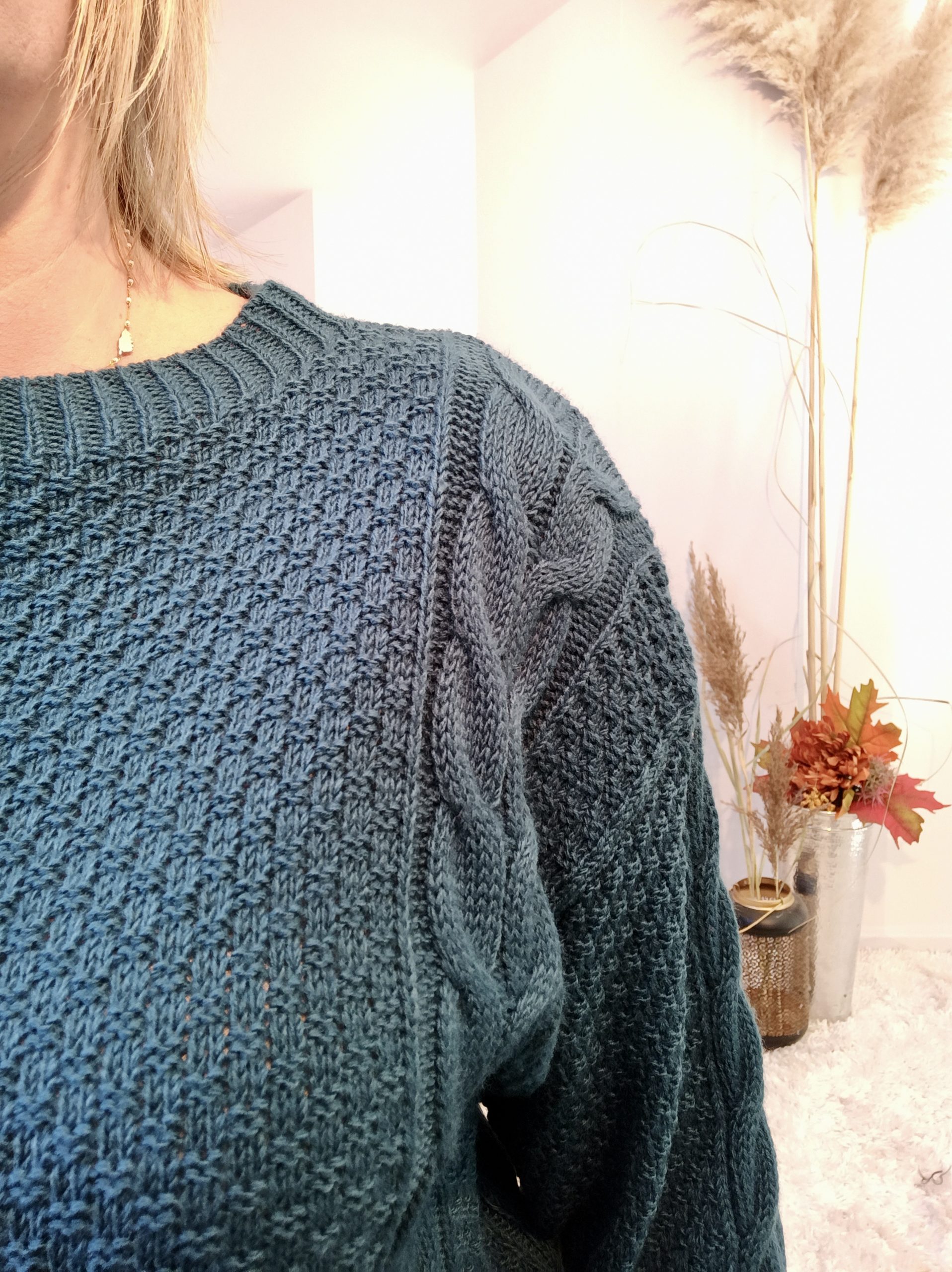 Pull Torsades Bleu Canard – Image 5