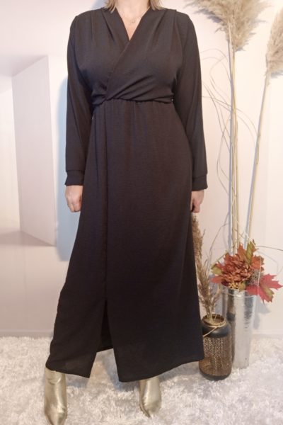 Robe Longue Fendue Noir