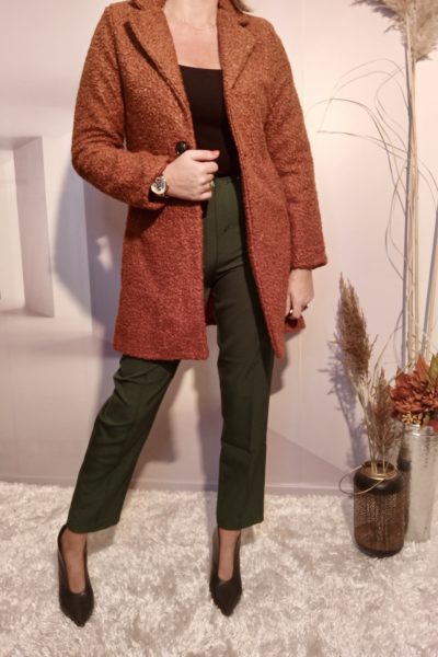 Manteau Bouclettes Brun