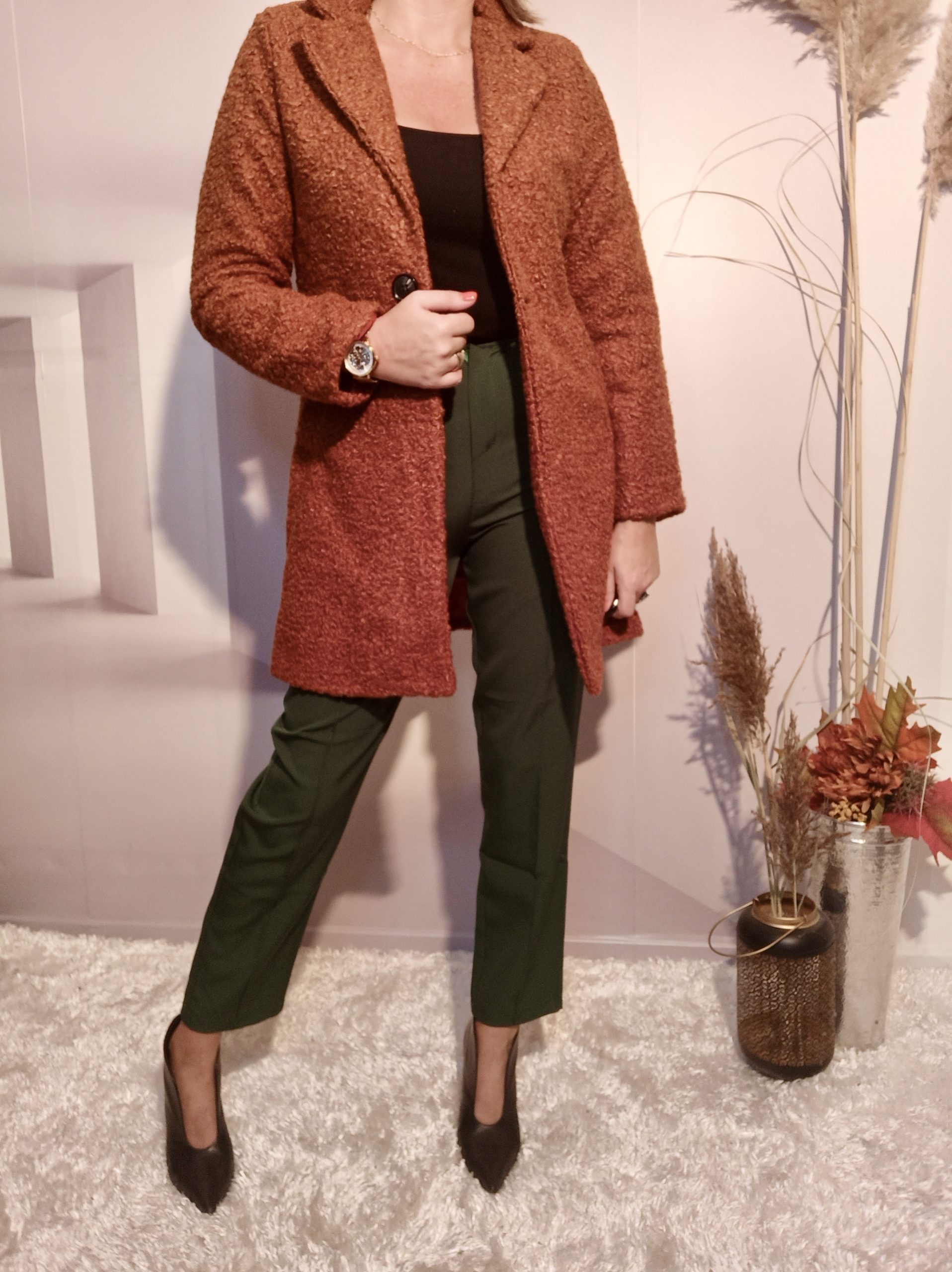 Manteau Bouclettes Brun