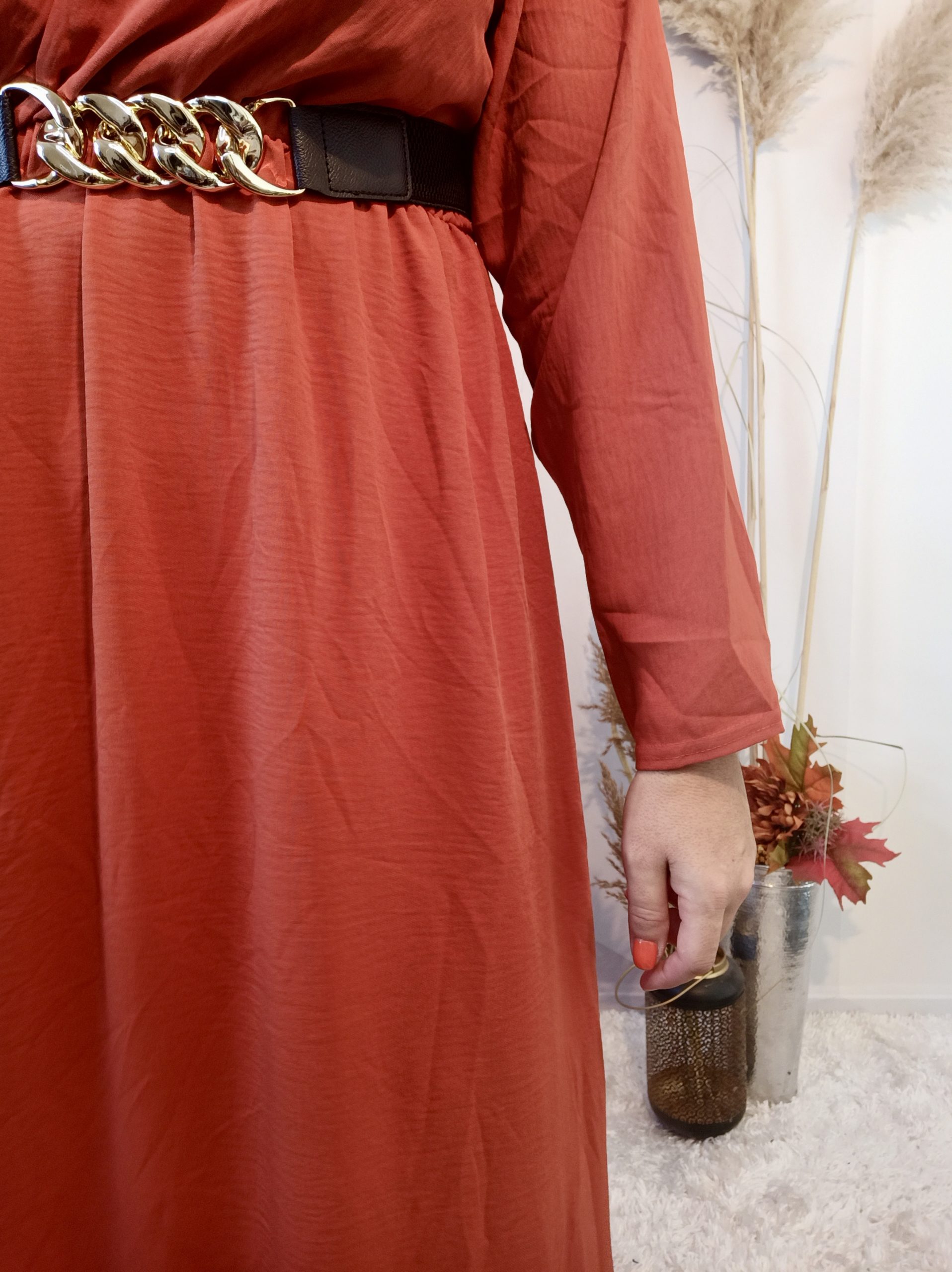 Robe Longue Ceinture Rouille – Image 4