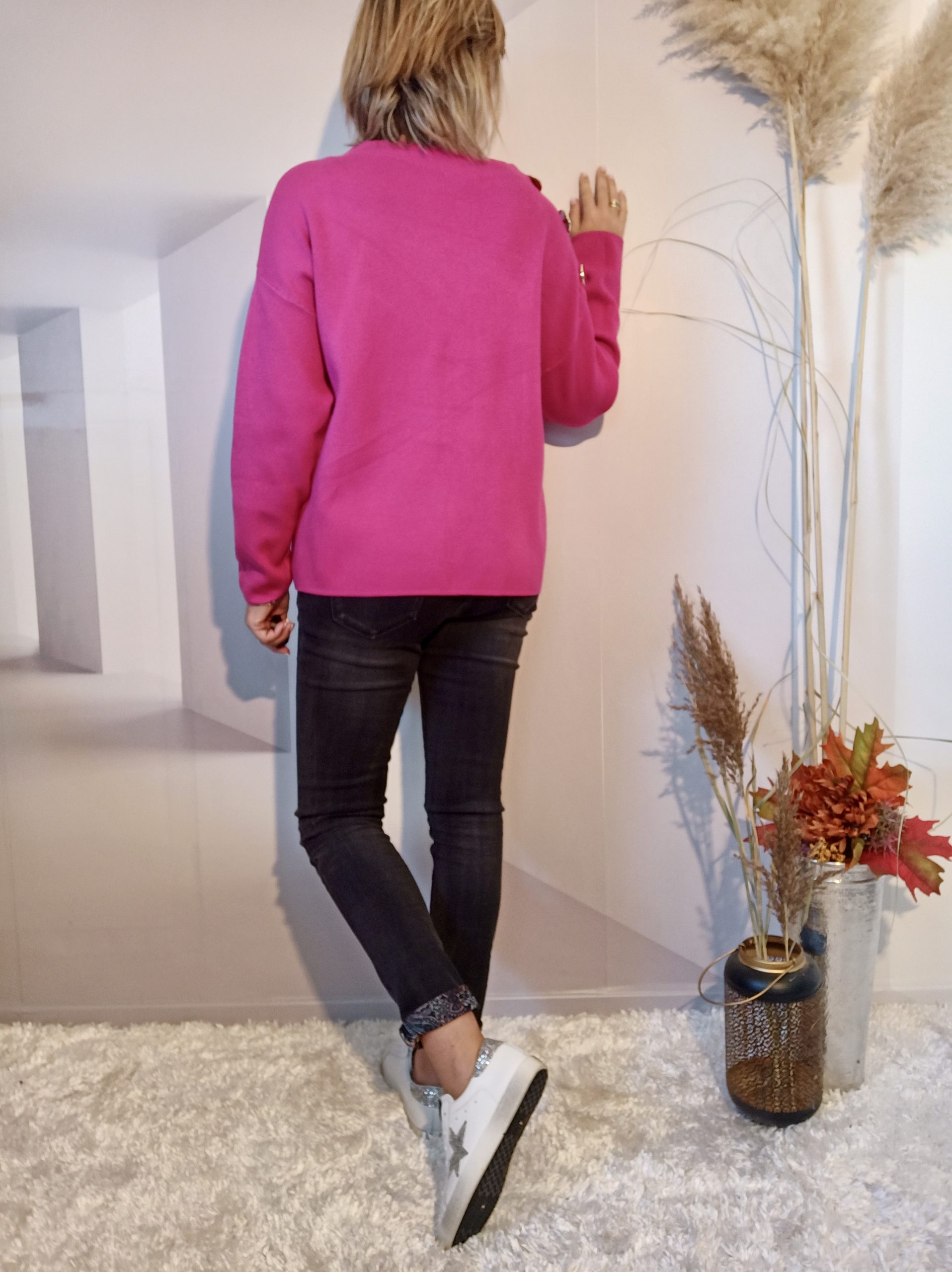 Pull Bouton Fushia – Image 3