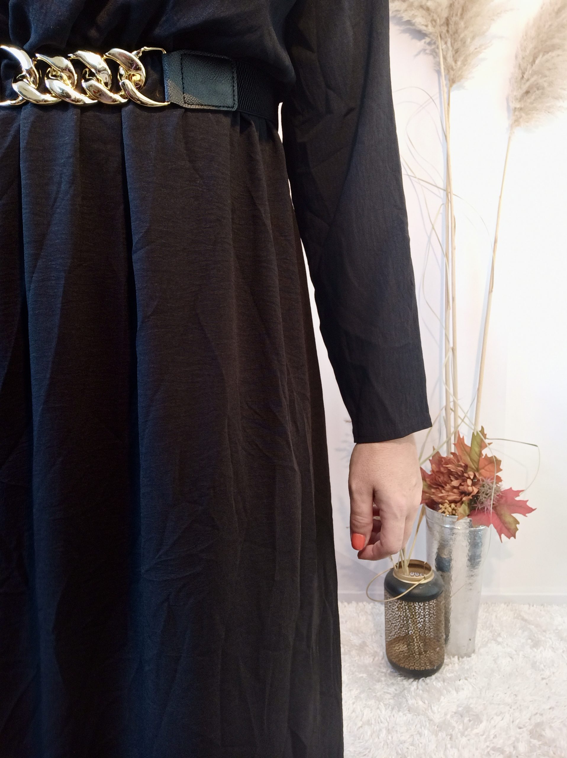 Robe Longue Ceinture Noir – Image 4