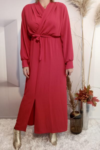 Robe Longue Fendue Rouge