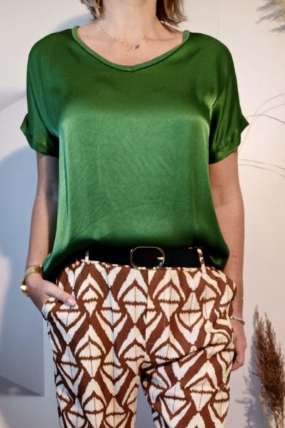 Top Satin Vert