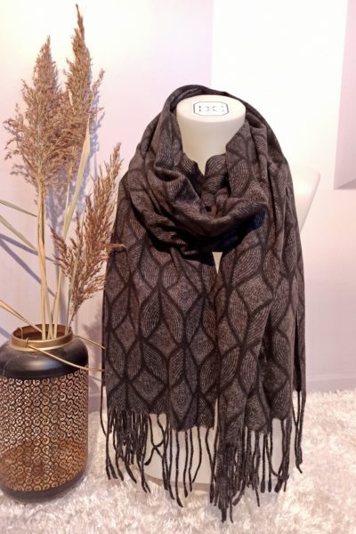 Echarpe Franges Noir