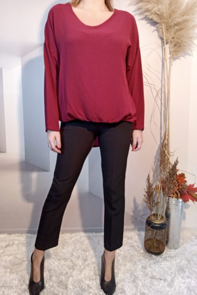 Blouse Asymétrique Lie de Vin