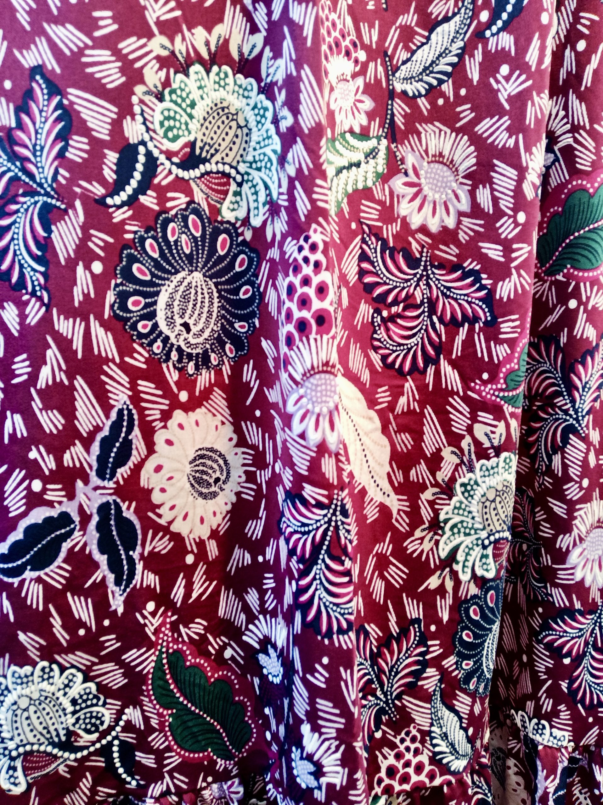 Robe Florale Bordeau – Image 7