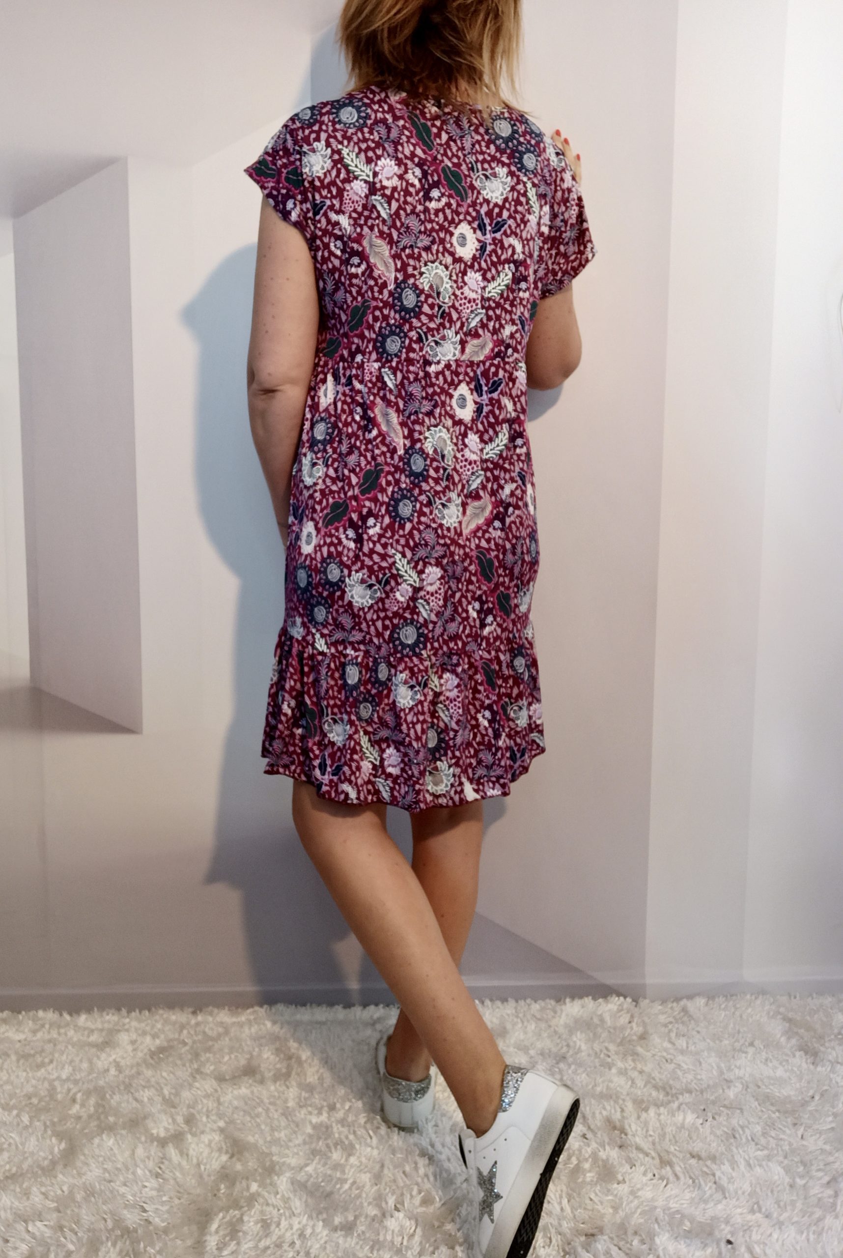 Robe Florale Bordeau – Image 5