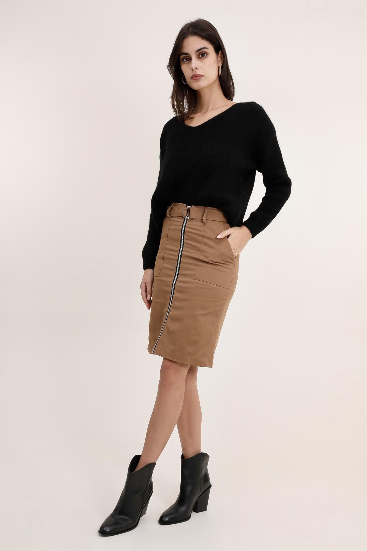 Jupe Crayon Marron – Image 4