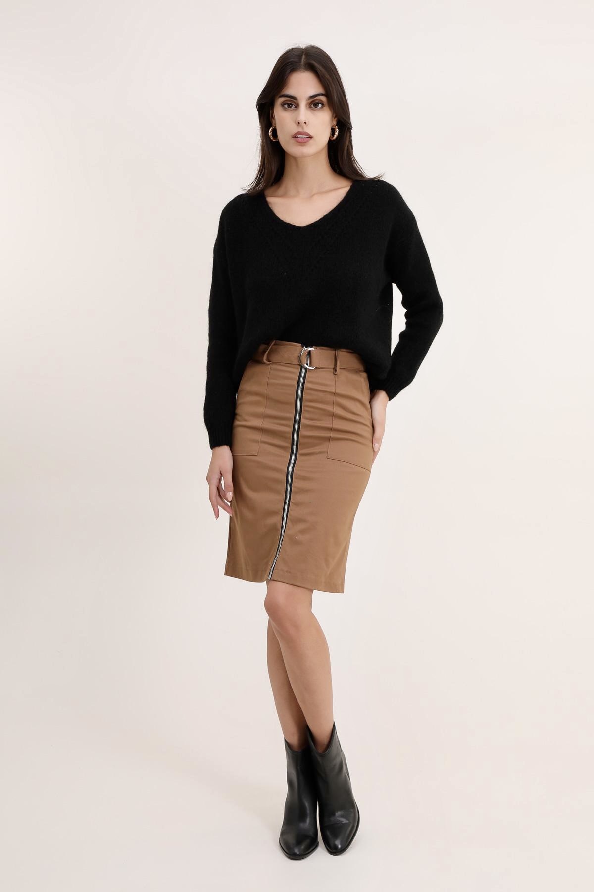 Jupe Crayon Marron – Image 5