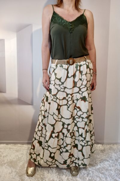 Débardeur Dentelle Kaki