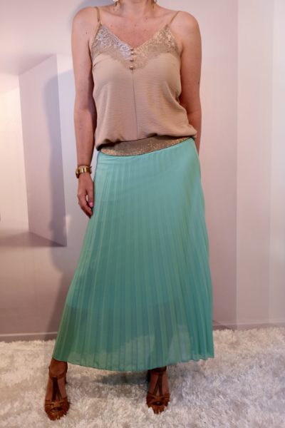 Jupe Plissée Turquoise