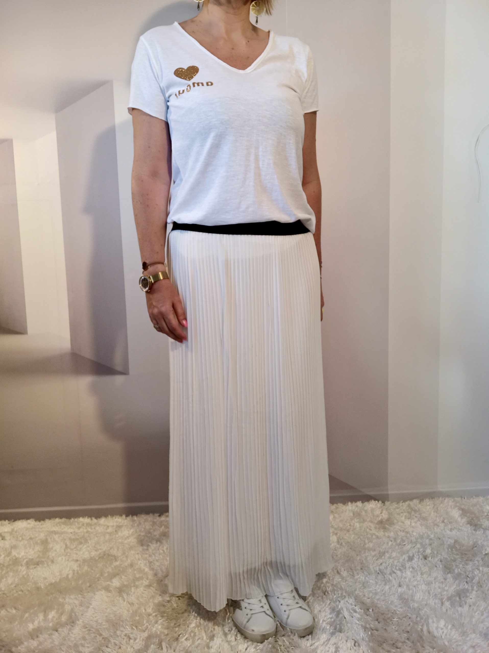 Jupe Plissée Blanche – Image 3