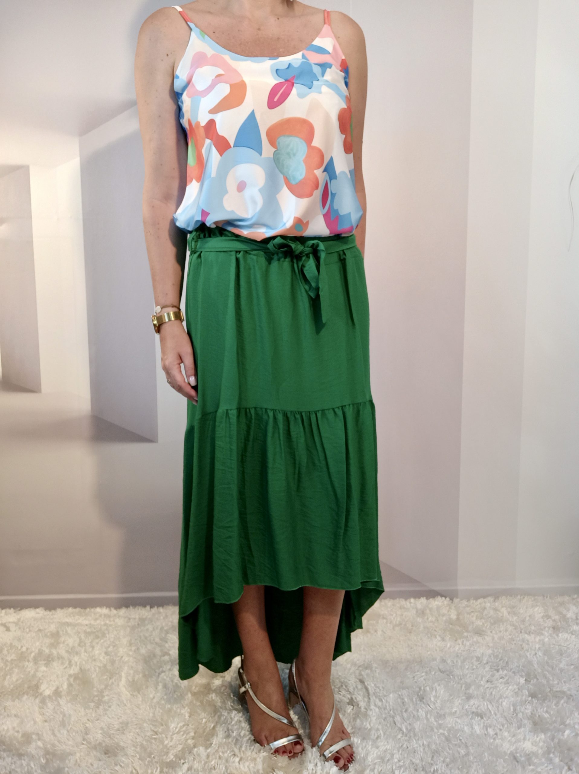 Jupe Asymétrique Verte – Image 4