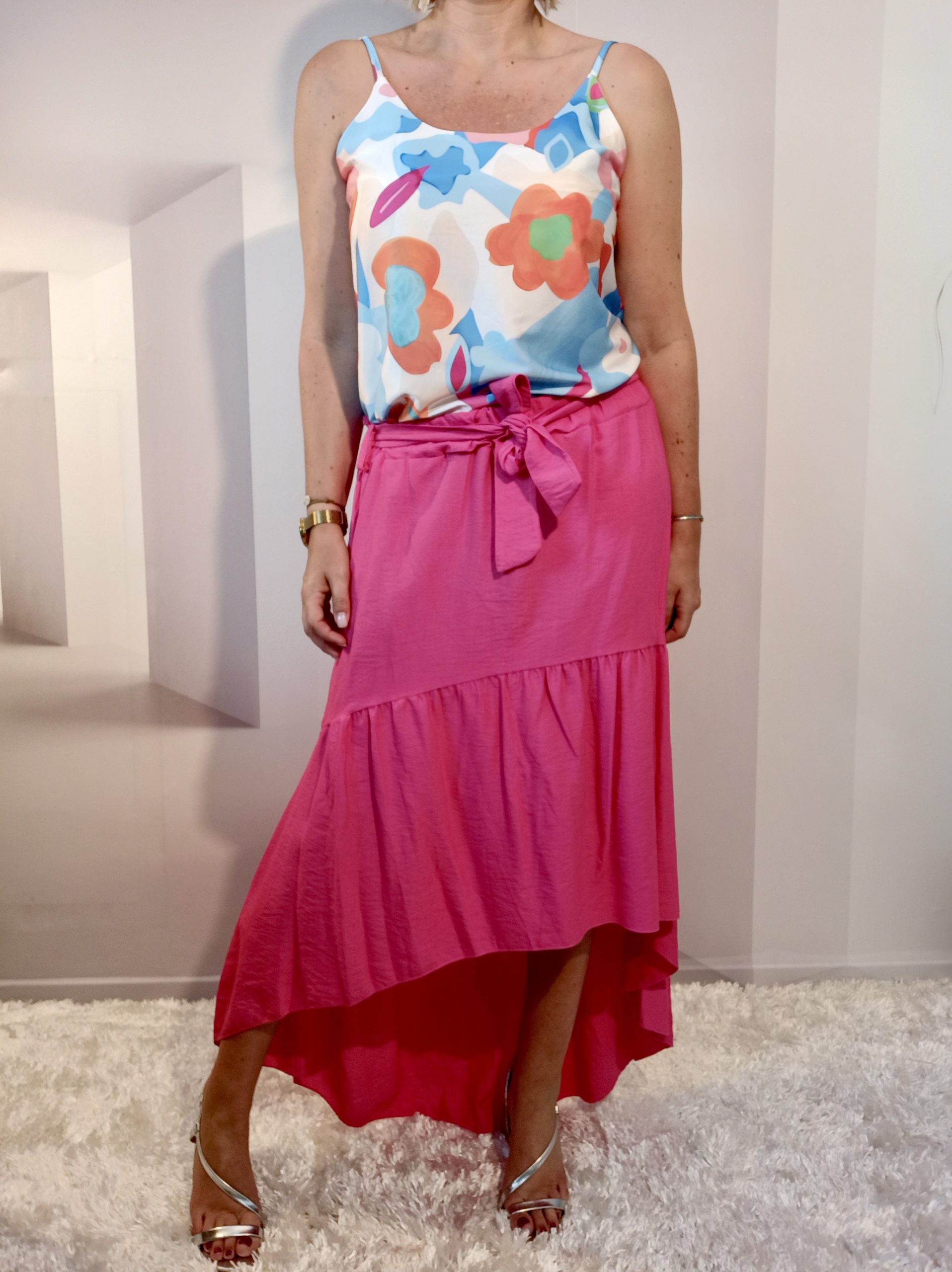 Débardeur Fleurs Bleu – Image 2