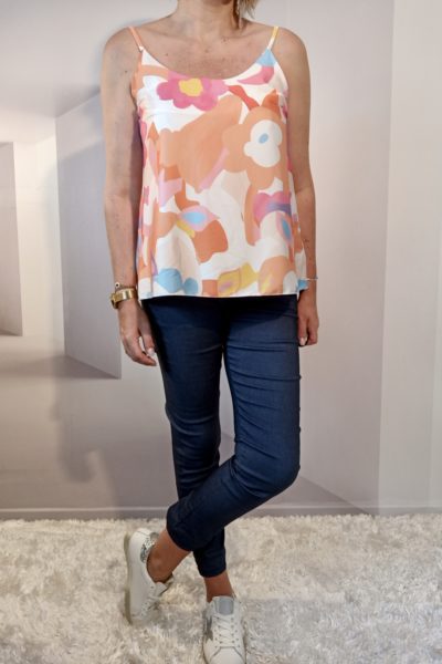 Débardeur Fleurs Orange