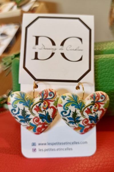 Broucles d'oreilles Coeur Fleuri