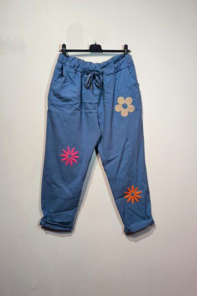 Pantalon Mum Bleu