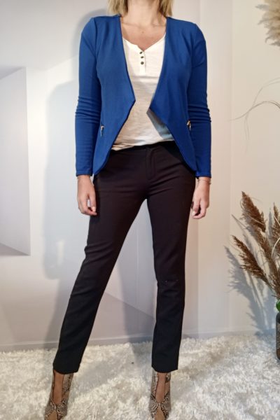 Blazer Gaufré Bleu Roi