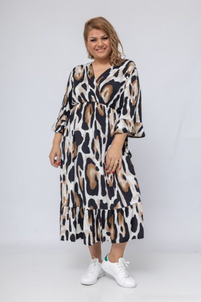 Robe Longue Trapèze Léopard