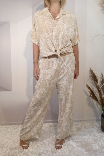 Pantalon Fluide Beige