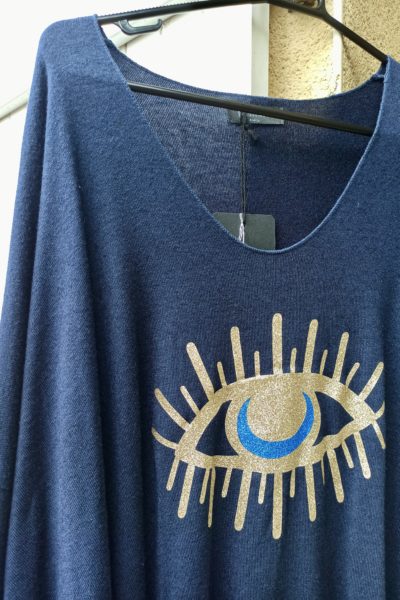 Pull Léger Oeil Bleu Marine